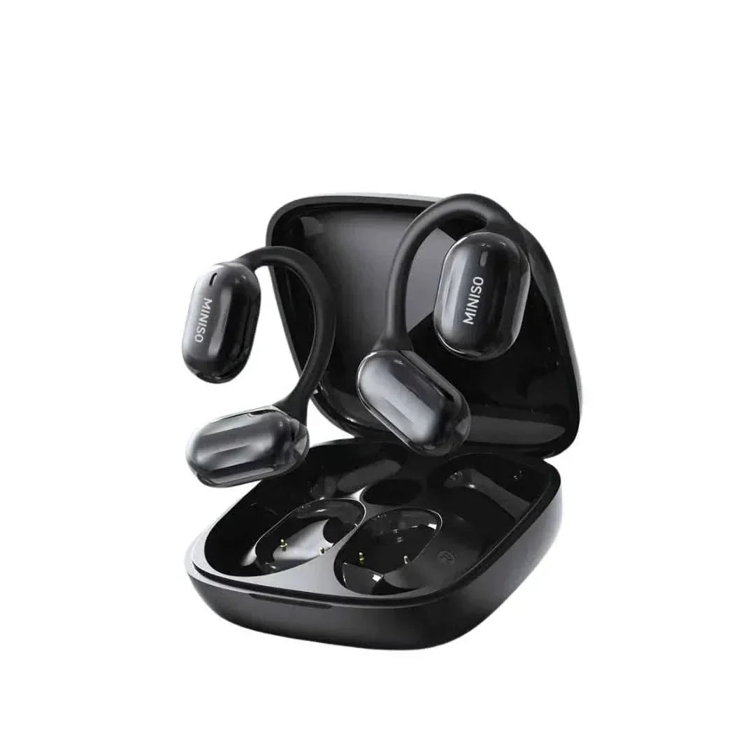 Bluetooth translation earbuds Miniso MS162 with real-time translation feature.