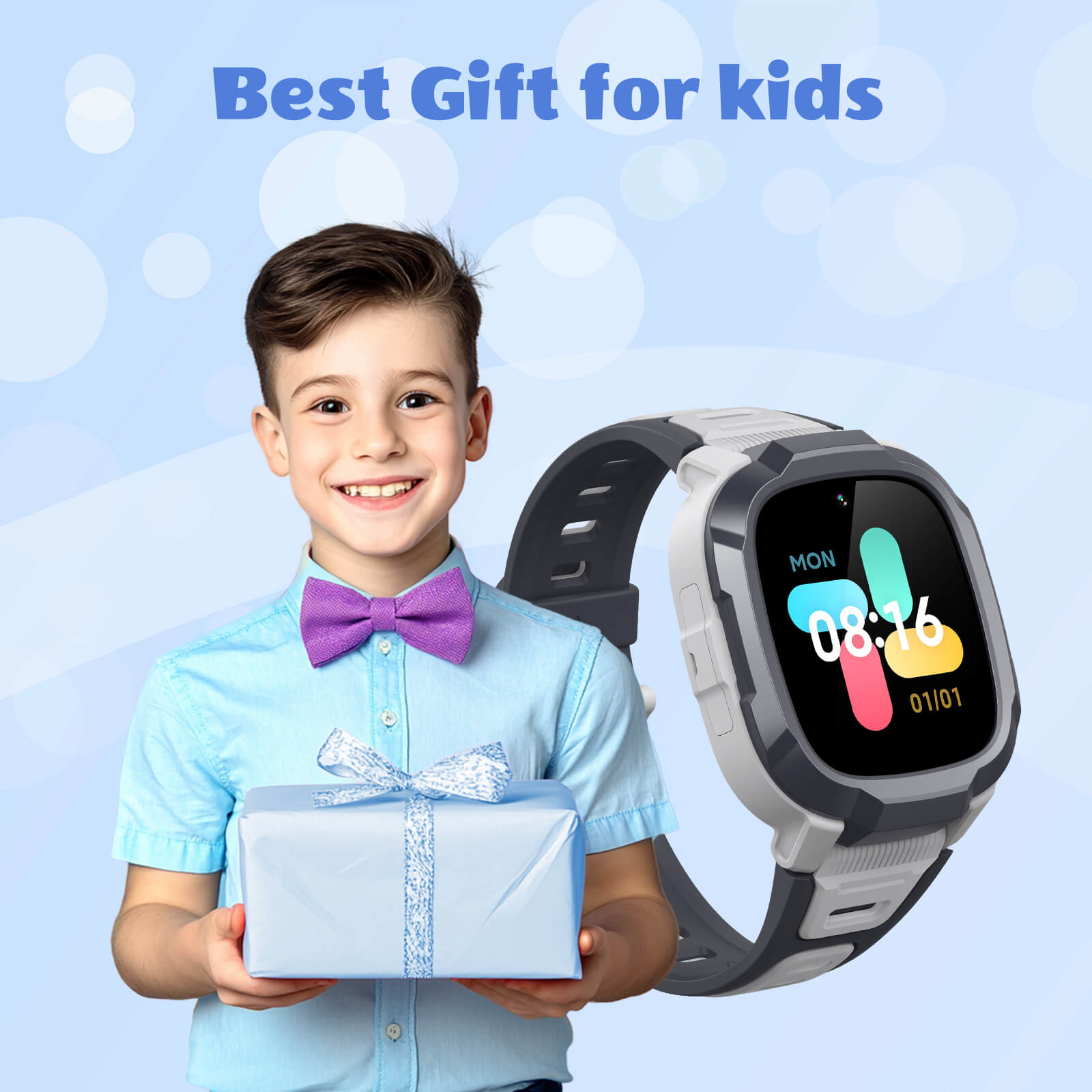 Mibro Kids P6 smartwatch with safety features and 5 fun sports modes, ideal gift for kids.