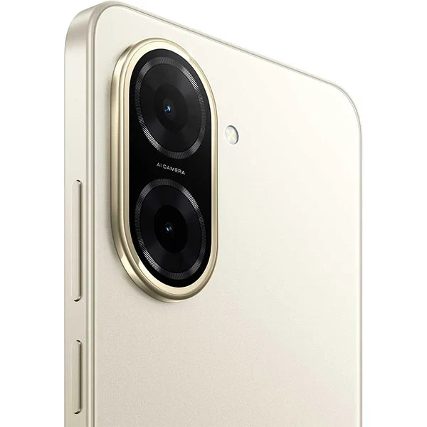 Smartphone Xiaomi Redmi A5 with dual camera close-up.