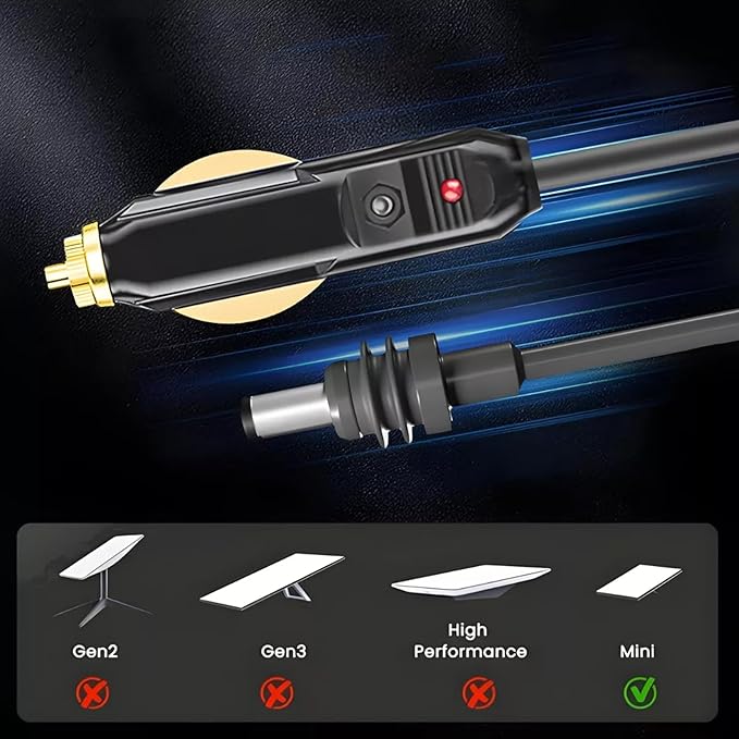 Extra-long 3-meter car charger cable for Starlink Mini, featuring fast charging and advanced safety features.