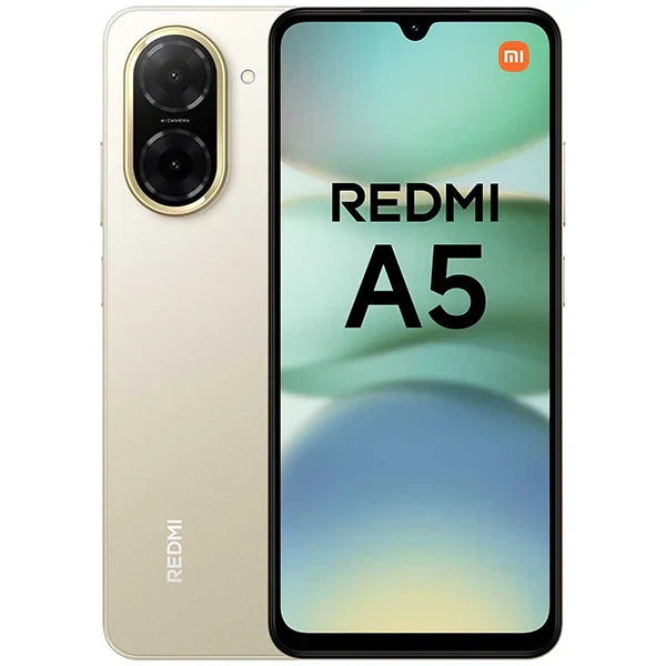 Smartphone Xiaomi Redmi A5 Dual SIM with 128GB storage and 4GB RAM.