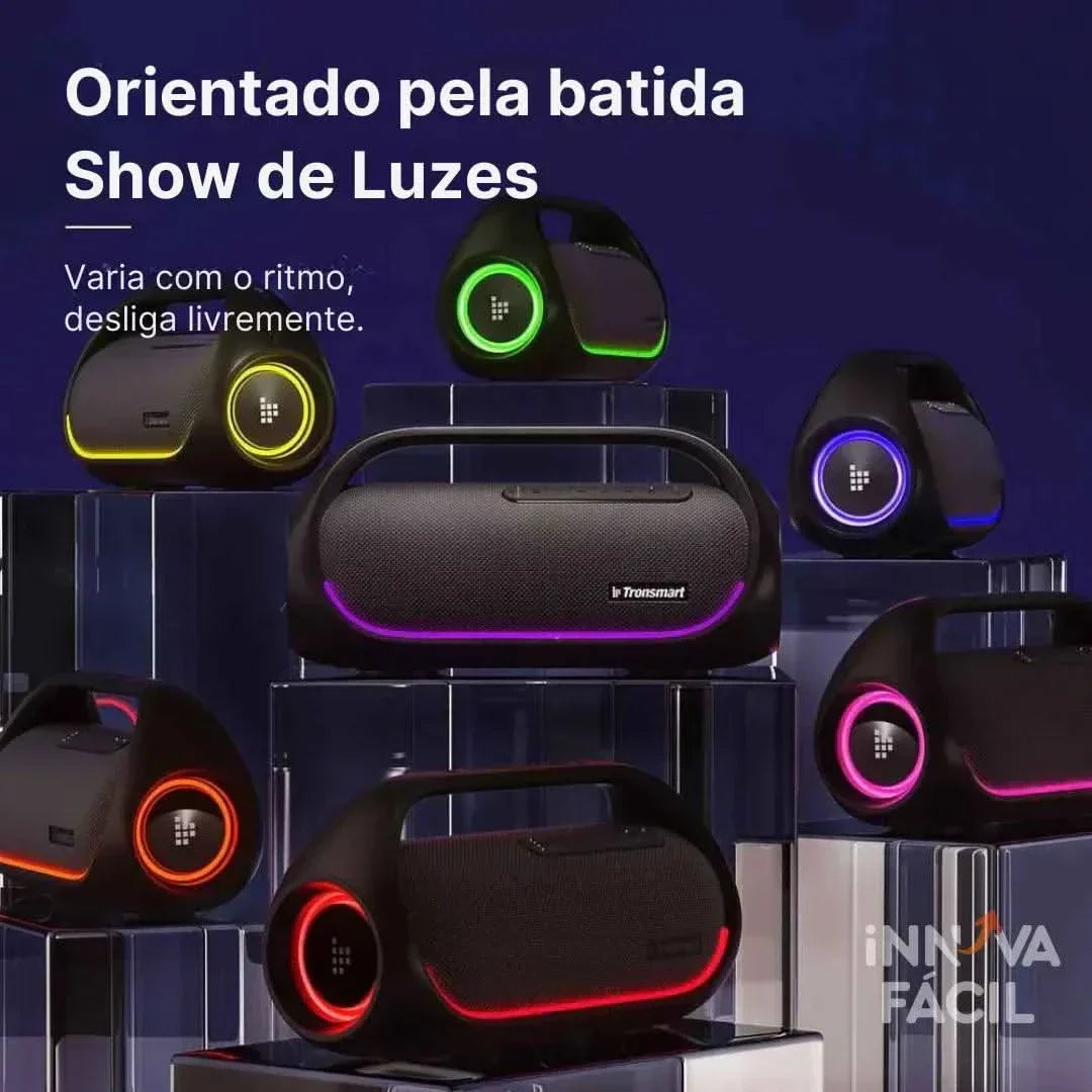 Caixa de Som Tronsmart Bang 60W com iluminação LED sincronizada e conectividade Bluetooth 5.3.