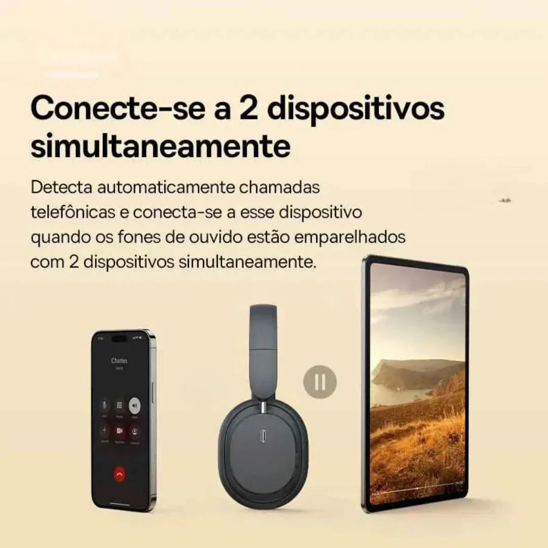 Bluetooth over-ear headphones HarmonyMax with multi-device connectivity.